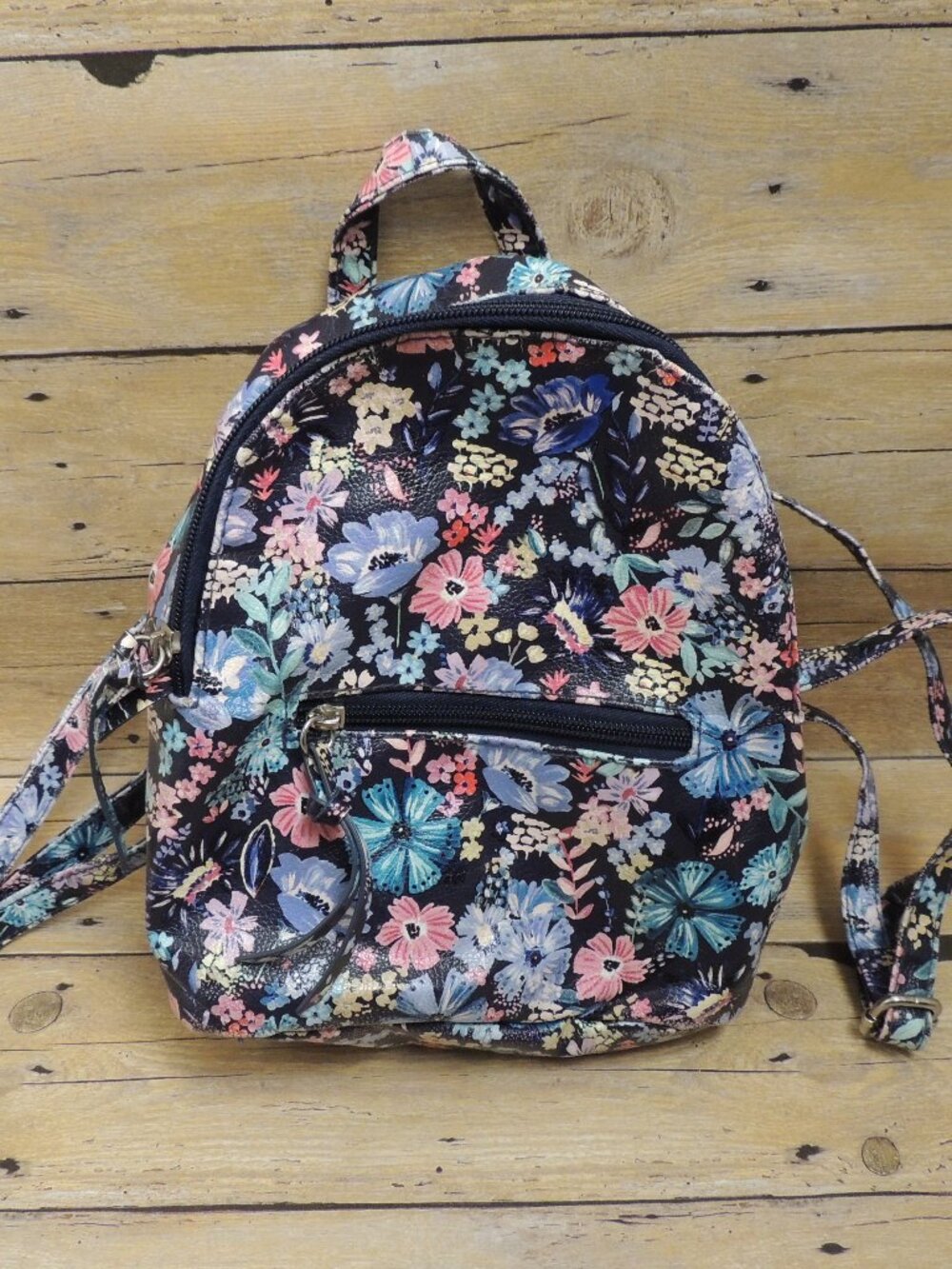 Floral Faux Leather Mini Backpack Unbranded NWOT Read